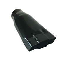 Exhaust Tip 4.75  Outlet 9.00  Long 2.75  Inlet Chevy Black Bowtie Stain... - $43.56