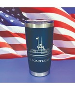 Coast Guard Engraved Tumbler Cup Water Bottle Military Mug Coffee Thermo... - £19.19 GBP
