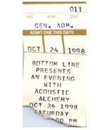 Vintage Acoustic Alchemy Ticket Stub October 24 1998 The Bottom Line New... - £19.41 GBP