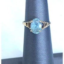 YELLOW GOLD AND TOPAZ  RING SIZE 3.75 SKY - £165.90 GBP