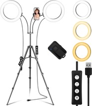 Dual 8&quot; Ring Light With Stand (Equals One 14&quot; Ring Light), Led Light Ring For - $63.92