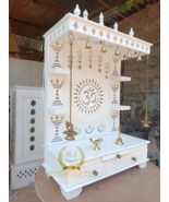Teak Wood Temple White Colour Marbal Look Open Temple Home ART  - £781.48 GBP