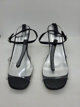 Classiques Womens Faux Leather Embellished T Strap Heel Sandals Black 9M - £14.36 GBP
