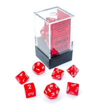 Mini Polyhedral Translucent 7-Die Set - Red/White - $19.56