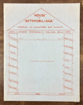 Vintage 1950 House of Automobiliana Philadelphia PA Automobilia Catalog ... - $19.79