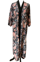 Vintage Vandemere Women&#39;s Robe Paisley Floral Design Sz M Pocket Long Sl... - $17.88