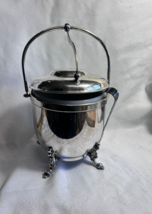 Vtg Sheridan Silver Over Copper Fine Silver-plate Hinged Ice Bucket &amp; Ic... - £39.92 GBP