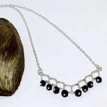 Black Spinel Round Solid 925 Silver Natural Gemstone Necklace Jewelry - £4.31 GBP