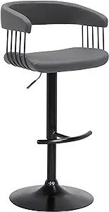 Benjara Arya Barstool Chair, 24-33 Inch Adjustable Height, Faux Leather,... - $509.99
