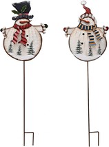 Christmas Snowman Yard Decor Holiday Decoration for Lawn (Black &amp; Red Hat) - £37.35 GBP