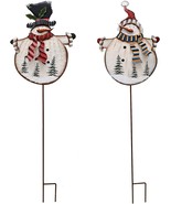 Christmas Snowman Yard Decor Holiday Decoration for Lawn (Black &amp; Red Hat) - £36.62 GBP
