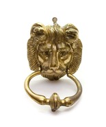 Lion Head Door Knocker Solid Brass Made in Portugal 7.5 in Vintage - £39.45 GBP