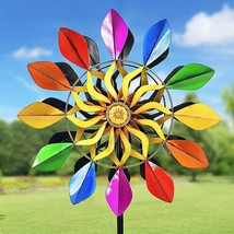 360 Swivel Outdoor Wind Sculpture, 63 Inch Dual Direction Colorful Wind Catcher - £59.05 GBP