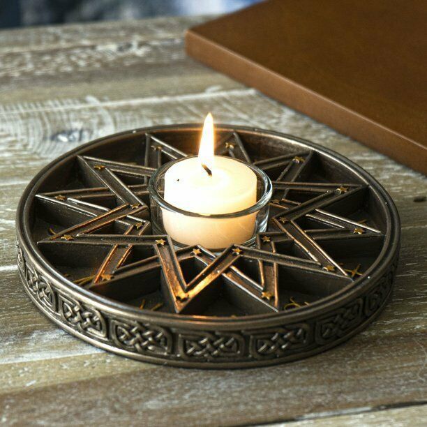 Primary image for Greek Astrological Horoscopes Zodiac Pentagram Alchemy Votive Candle Holder