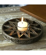 Greek Astrological Horoscopes Zodiac Pentagram Alchemy Votive Candle Holder - £21.38 GBP