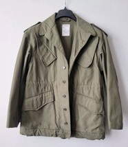 Vtg Wahler 1987 Dutch Military Army field jacket Slant Pockets Size L - $43.00