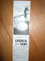 Vintage Church Sani Seat For Bathrooms Print Magazine Advertisement 1937 - $3.99