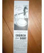 Vintage Church Sani Seat For Bathrooms Print Magazine Advertisement 1937 - $5.45 CAD