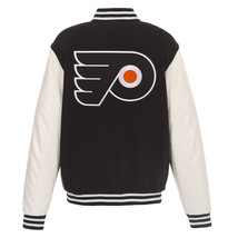 NHL Philadelphia Flyers  Reversible Fleece Jacket PVC Sleeves Embroidered Logos  - £113.66 GBP
