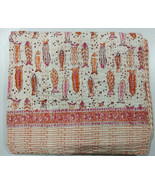 Indian Cotton Hand Block Fish print Bedding Bedspread Throw Kantha Quilt... - $1,047.79 MXN+