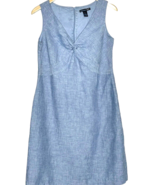 Saint Tropez West Linen Dress Size 6 Blue Chambray Twist Front Sleeveles... - £8.03 GBP