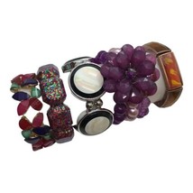 Bracelet Lot Stretch colorful Vintage to modern boho geo statement - £22.20 GBP