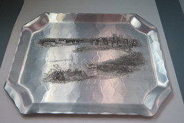 Wendell  August Forge Pittsburgh Skyline Vintage Hammered Aliminum Tray 12&quot; x 9&quot; - £15.04 GBP