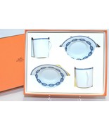 Hermes Chaine D&#39;ancre Demitasse Cup and Saucer 2 set Blue Espresso 861 - £296.11 GBP