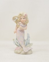 Sabrina 1993 Enesco Mermaid Coral Sea Turtle Figurine Coral Kingdom - £30.33 GBP