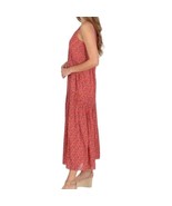 Joie Women's Tiered Sleeveless Maxi Dress Summer 100% Cotton Tea Rose Red Size M - $30.66