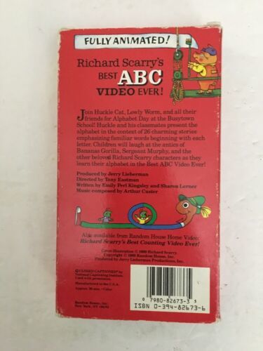 Richard Scarry's Best ABC Video Mai Vhs Film Nastro VCR Richard Scarry 1989 RARO Item image 5