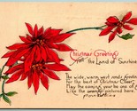 Christmas Greetings Poinsettia Flower Blossoms UNP DB Postcard J11 - $3.51