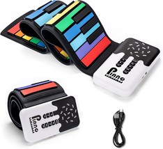 Pogolab 49 Key Roll Up Keyboard Piano, Portable Digital Electric, Rainbow - £38.03 GBP