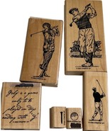 Stampin Up! &quot;On the Green&quot; Golf-Themed Rubber Stamps Set Of 8 - $23.69 CAD