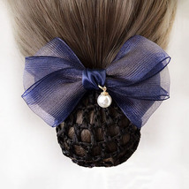 Chiffon Bow Hair Bun Cover Hair Clip - $6.50