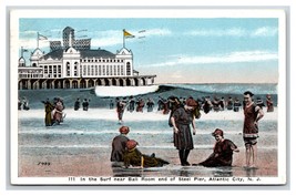 Bathers Near Steel Pier Ball Room Atlantic City New Jersey NJ WB Postcard O17 - $3.98