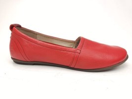 Fly London Red Leather Ballet Flat Loafers Sz 38 EU 7.5-8 US - £48.07 GBP