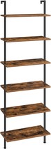 Wooden Storage Shelves For A Home Office Or Bedroom, 6-Tier Wall Mounted - £78.18 GBP