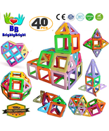 40 Pcs DIY Magnetic Tiles Magnetic Building Blocks Toys Kids Educational - £13.56 GBP
