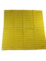 Vintage Ray Strauss Bright Sunshine Yellow Striped Scarf 21&quot; Square Made... - $18.81