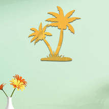 Acrylic Coconut Tree Mirror Stereo Wall Stickers Home Decoration Soft Mirror(Gol - £3.95 GBP