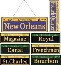 Mardi Gras Decorations 2024 New Orleans Street Signs 8 Pack Ornaments -1:1 Size - £23.51 GBP
