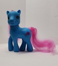 Gi-Go Wonder Pony Land 3-15-B1 4.5&quot; Blue w/ Pink Hair Pink Flower Symbol - £3.91 GBP