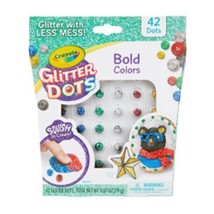 Crayola Glitter Dots Set Bold Colors Glitter With Less Mess 42 Count - £12.45 GBP