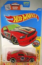 2016 Hot Wheels #198 HW Art Cars 8/10 &#39;07 FORD MUSTANG Red Variation wBlk OH5 Sp - £5.90 GBP