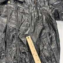 Italian Stone Design Men's Black Navarre Genuine Leather Full Zip Jacket Size XL image 3