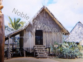 1965 Thatched Dwellings Polynesian Cultural Center Hawaii 35mm Slide - £4.35 GBP