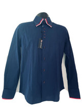 Re Camicia Men’s Dark Blue Button Up Shirt Size M 97% Cotton 3% Elastane... - £40.64 GBP