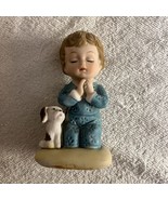 Kneeling Boy With Dog Praying - £13.45 GBP