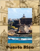 Puerto Rico Laser Engraved Wood Picture Frame Portrait (8 x 10)   - £42.35 GBP